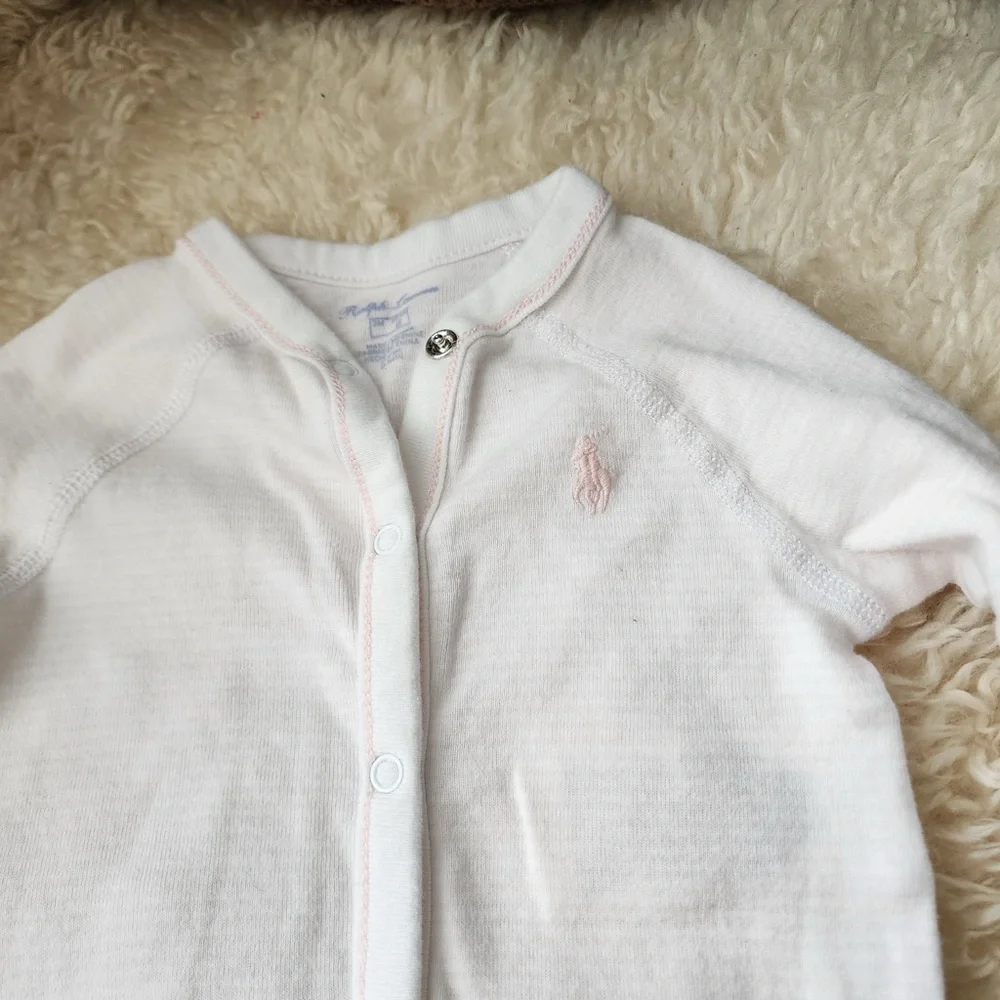 Ralph Lauren Pink and White Striped Sleeper